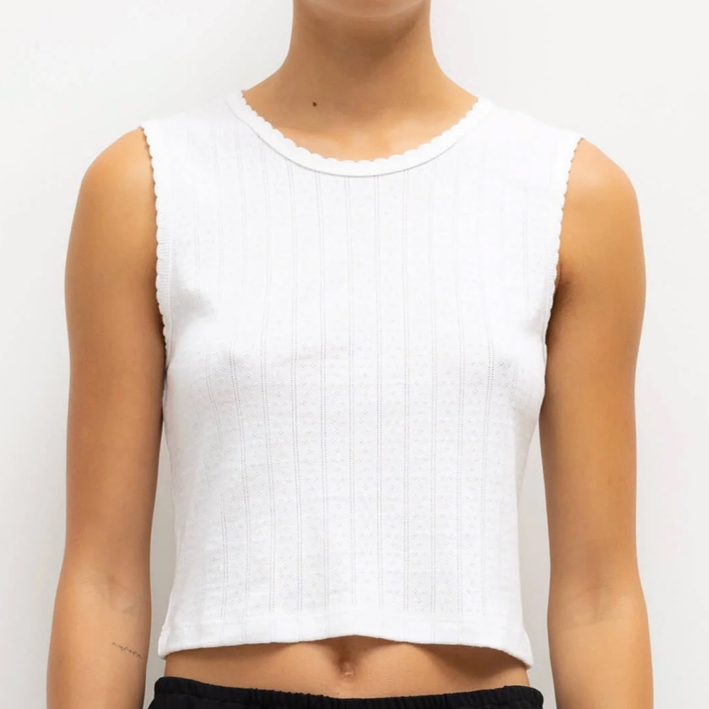 Goldie Sleeveless Pointelle Shell Tank XS $85 LeSet